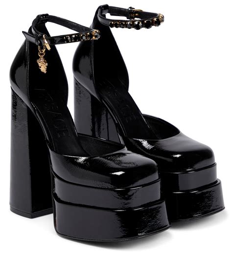 versace medusa black oxford shoes|Versace Medusa aevitas platform pumps.